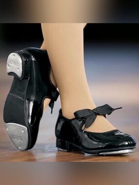 Balera Girls Black Mary Jane Tap Dance Shoes Size 13c